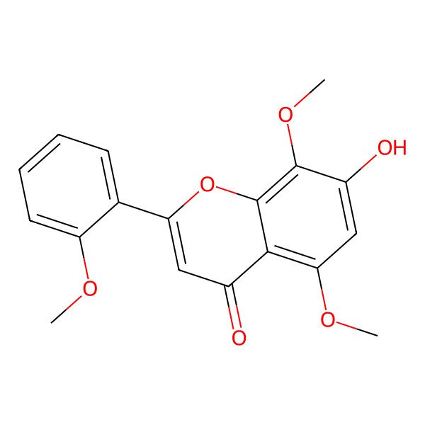 2D Structure of 7-Hydroxy-5,8,2'-trimethoxyflavone