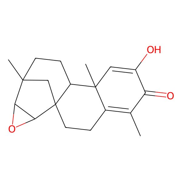 2D Structure of 7-Hydroxy-5,9,13-trimethyl-15-oxapentacyclo[11.3.1.01,10.04,9.014,16]heptadeca-4,7-dien-6-one