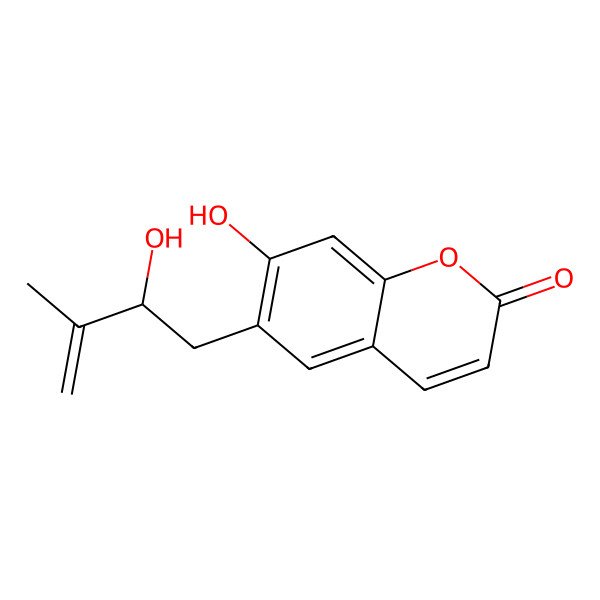 2D Structure of 7-Hydroxy-6-(2-hydroxy-3-methylbut-3-enyl)chromen-2-one 2D Structure of 7-Hydroxy-6-(2-hydroxy-3-methylbut-3-enyl)chromen-2-one