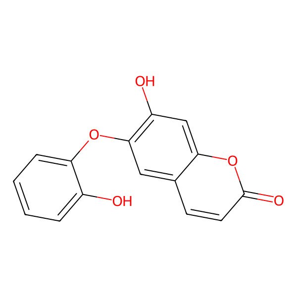 2D Structure of 7-Hydroxy-6-(2-hydroxyphenoxy)chromen-2-one