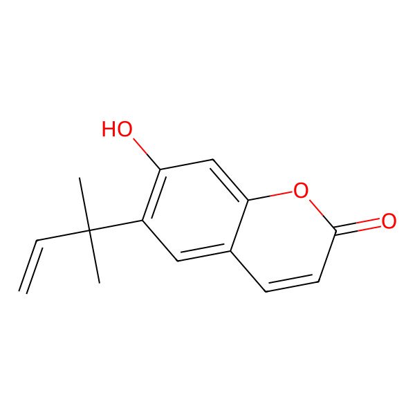 2D Structure of 7-Hydroxy-6-(2-methylbut-3-en-2-yl)chromen-2-one 2D Structure of 7-Hydroxy-6-(2-methylbut-3-en-2-yl)chromen-2-one