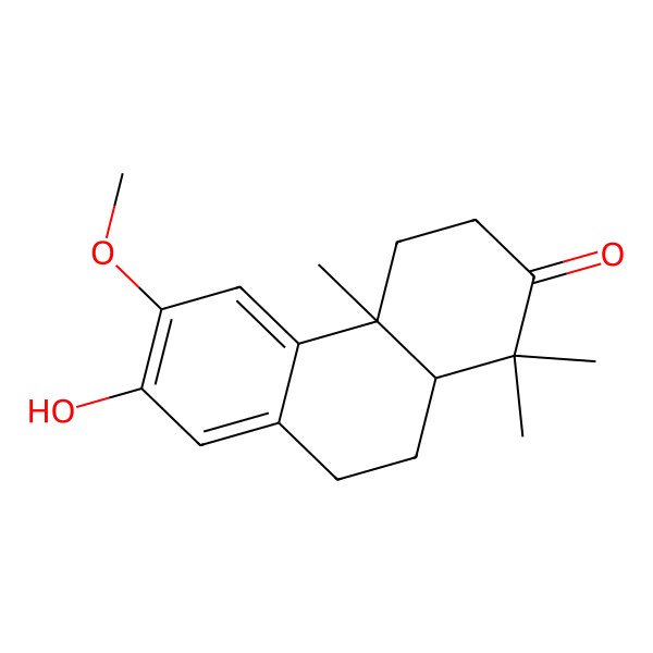 2D Structure of 7-hydroxy-6-methoxy-1,1,4a-trimethyl-4,9,10,10a-tetrahydro-3H-phenanthren-2-one