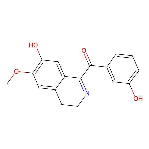 2D Structure of (7-Hydroxy-6-methoxy-3,4-dihydroisoquinolin-1-yl)-(3-hydroxyphenyl)methanone