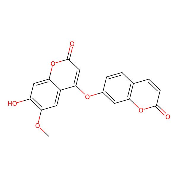 2D Structure of 7-Hydroxy-6-methoxy-4-(2-oxochromen-7-yl)oxychromen-2-one 2D Structure of 7-Hydroxy-6-methoxy-4-(2-oxochromen-7-yl)oxychromen-2-one