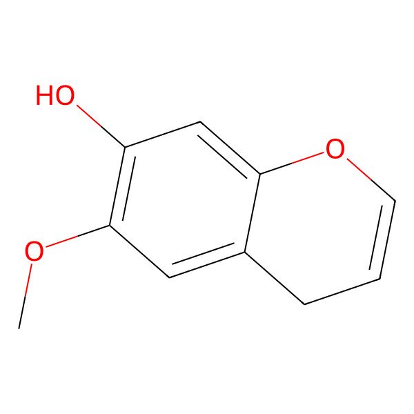 2D Structure of 7-Hydroxy-6-methoxy-4h-chromene
