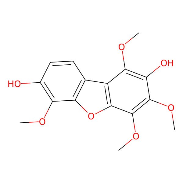2D Structure of 7-Hydroxy-6-Methoxy-alpha-pyrufuran