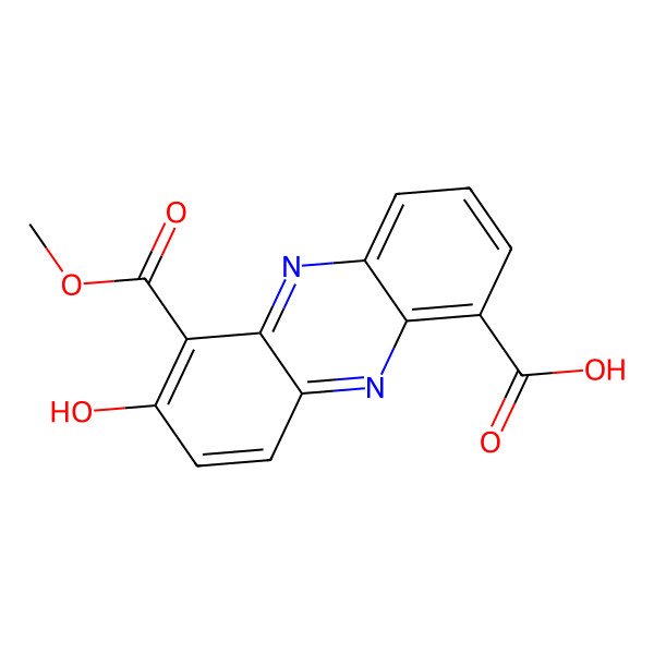 2D Structure of 7-Hydroxy-6-methoxycarbonylphenazine-1-carboxylic acid
