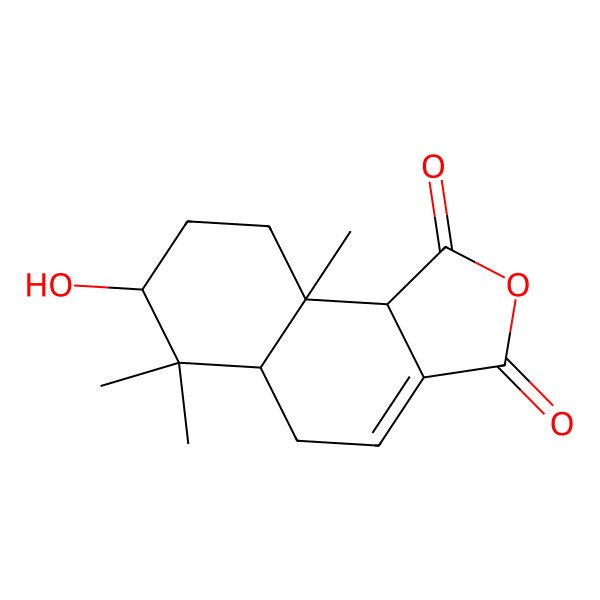 2D Structure of 7-Hydroxy-6,6,9a-trimethyl-5,5a,7,8,9,9b-hexahydrobenzo[e][2]benzofuran-1,3-dione