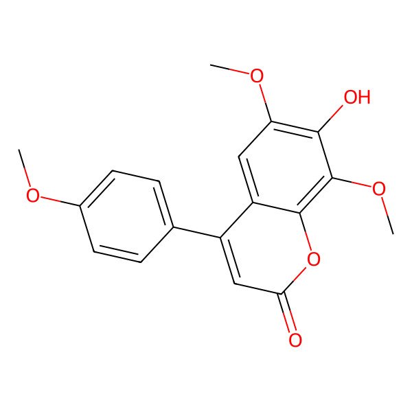 2D Structure of 7-Hydroxy-6,8-dimethoxy-4-(4-methoxyphenyl)chromen-2-one 2D Structure of 7-Hydroxy-6,8-dimethoxy-4-(4-methoxyphenyl)chromen-2-one