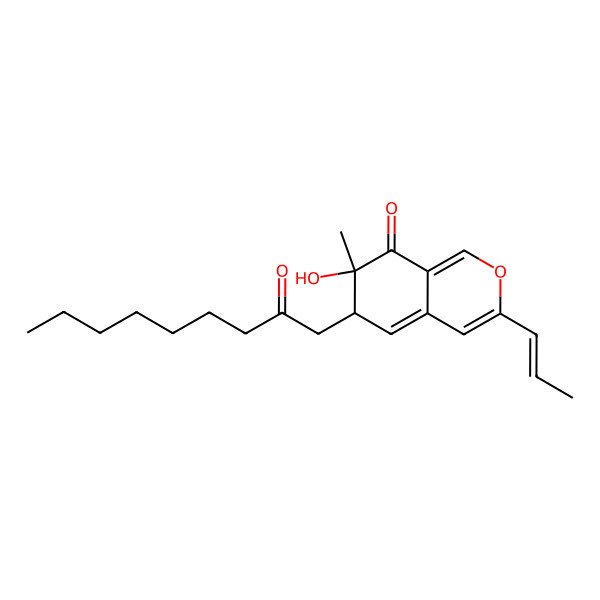 2D Structure of 7-hydroxy-7-methyl-6-(2-oxononyl)-3-prop-1-enyl-6H-isochromen-8-one