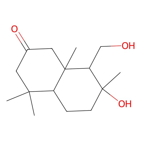 2D Structure of 7-Hydroxy-8-(hydroxymethyl)-4,4,7,8a-tetramethyl-1,3,4a,5,6,8-hexahydronaphthalen-2-one