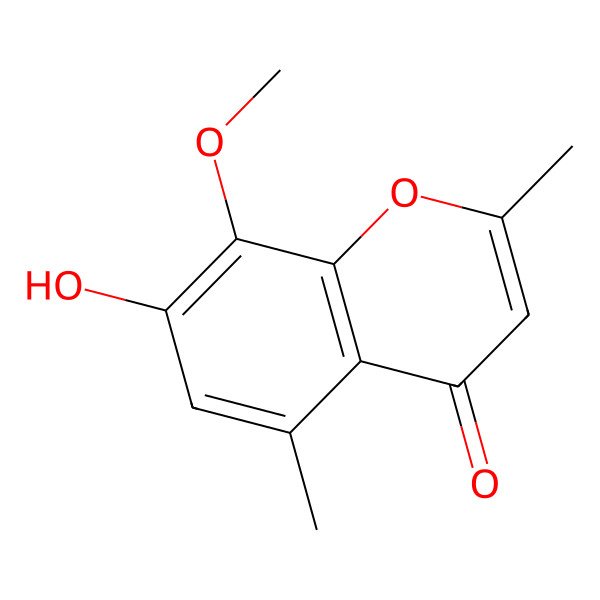 2D Structure of 7-Hydroxy-8-methoxy-2,5-dimethylchromen-4-one