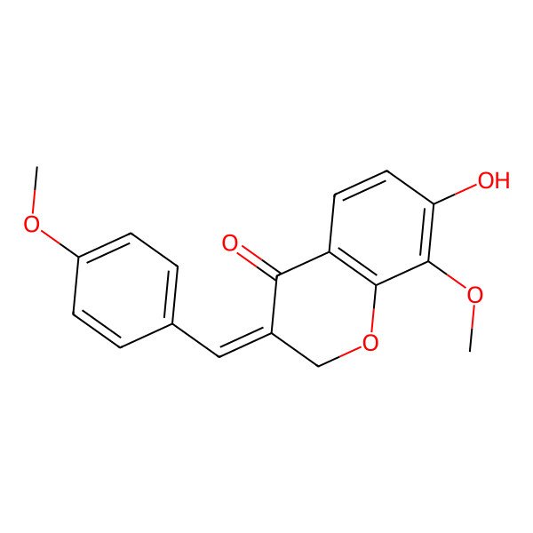 2D Structure of 7-Hydroxy-8-methoxy-3-[(4-methoxyphenyl)methylidene]chromen-4-one