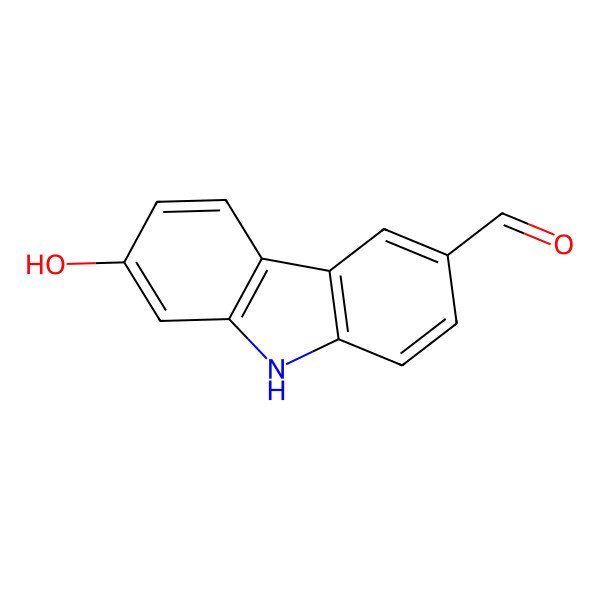 2D Structure of 7-Hydroxy-9H-carbazole-3-carbaldehyde