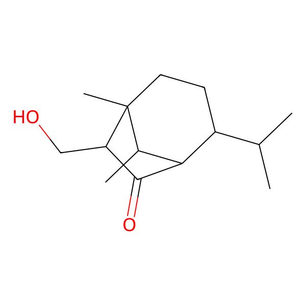 2D Structure of 7-(Hydroxymethyl)-1,8-dimethyl-4-propan-2-ylbicyclo[3.2.1]octan-6-one