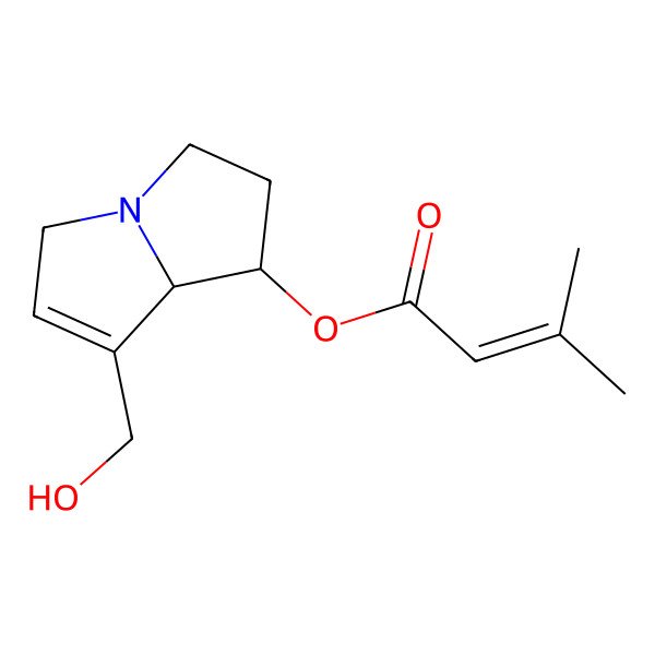 2D Structure of [7-(hydroxymethyl)-2,3,5,8-tetrahydro-1H-pyrrolizin-1-yl] 3-methylbut-2-enoate