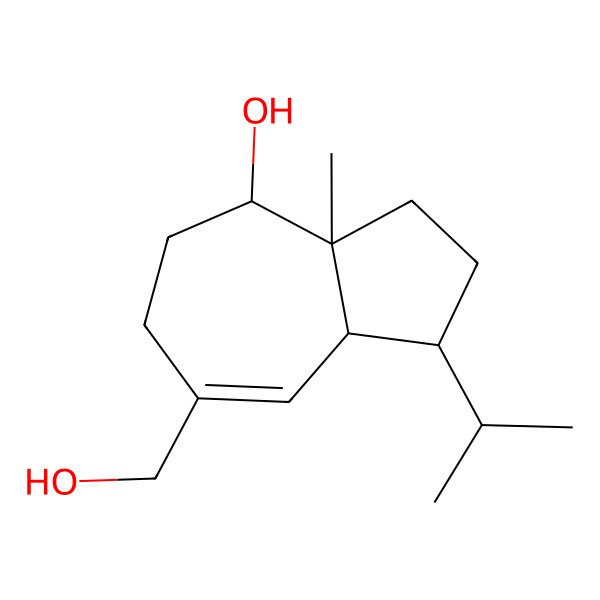 2D Structure of 7-(hydroxymethyl)-3a-methyl-1-propan-2-yl-2,3,4,5,6,8a-hexahydro-1H-azulen-4-ol