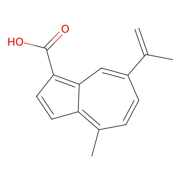 2D Structure of 7-Isopropenyl-4-methyl-azulene-1-carboxylic acid