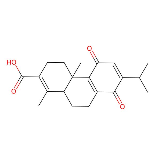 2D Structure of 7-Isopropyl-1,4a-dimethyl-5,8-dioxo-3,4,4a,5,8,9,10,10a-octahydro-2-phenanthrenecarboxylic acid 2D Structure of 7-Isopropyl-1,4a-dimethyl-5,8-dioxo-3,4,4a,5,8,9,10,10a-octahydro-2-phenanthrenecarboxylic acid