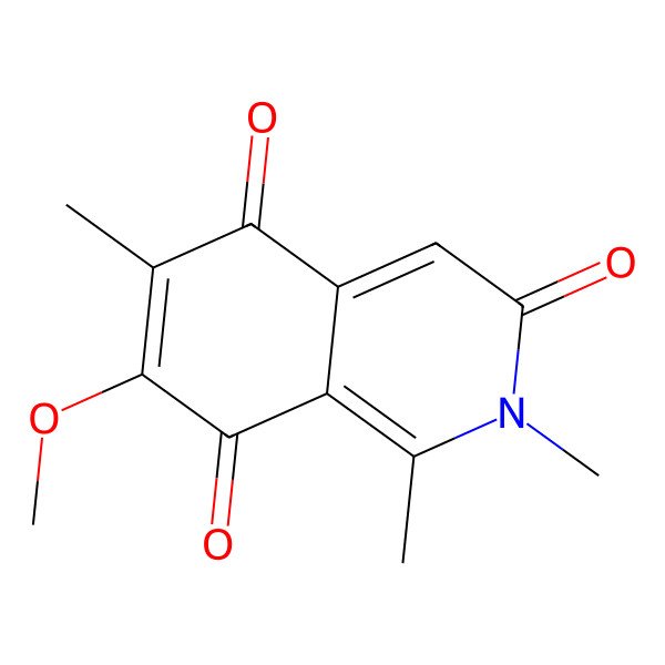 2D Structure of 7-Methoxy-1,2,6-trimethylisoquinoline-3,5,8-trione
