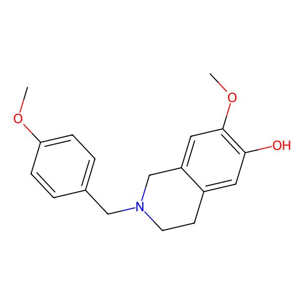 2D Structure of 7-methoxy-2-[(4-methoxyphenyl)methyl]-3,4-dihydro-1H-isoquinolin-6-ol