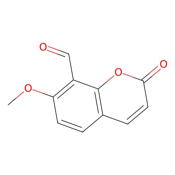 2D Structure of 7-methoxy-2-oxo-2H-chromene-8-carbaldehyde
