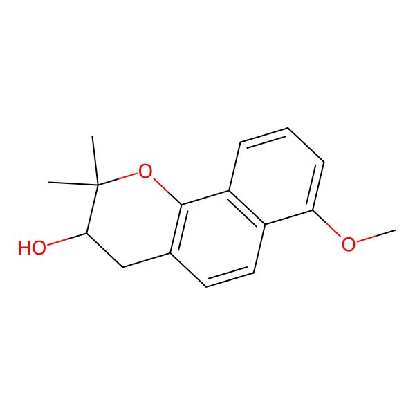 2D Structure of 7-Methoxy-2,2-dimethyl-3,4-dihydrobenzo[h]chromen-3-ol