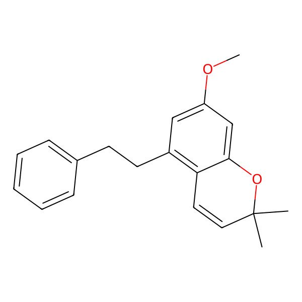 2D Structure of 7-Methoxy-2,2-dimethyl-5-(2-phenylethyl)chromene 2D Structure of 7-Methoxy-2,2-dimethyl-5-(2-phenylethyl)chromene