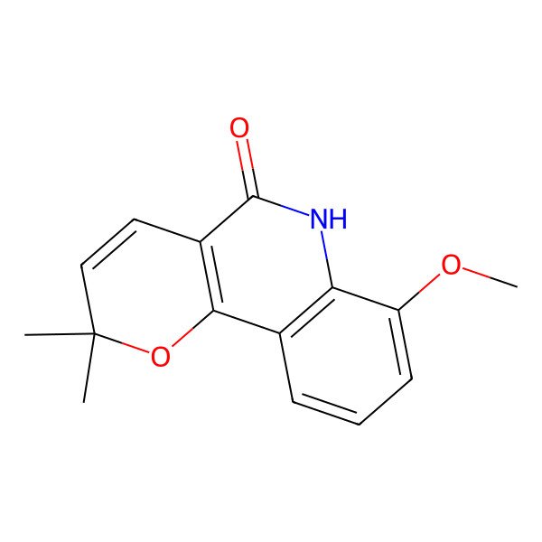 2D Structure of 7-methoxy-2,2-dimethyl-6H-pyrano[3,2-c]quinolin-5-one