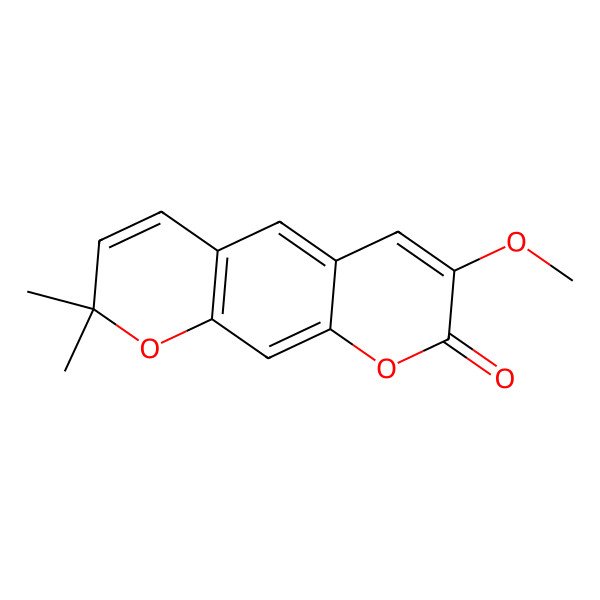 2D Structure of 7-Methoxy-2,2-dimethyl-pyrano[3,2-g]chromen-8-one