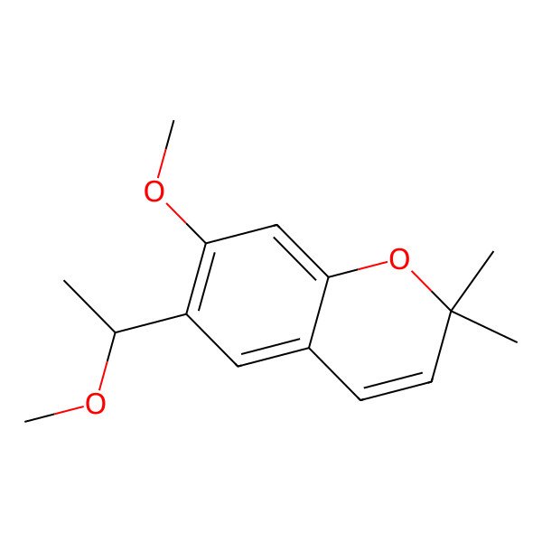 2D Structure of 7-Methoxy-6-(1-methoxyethyl)-2,2-dimethyl-2H-1-benzopyran