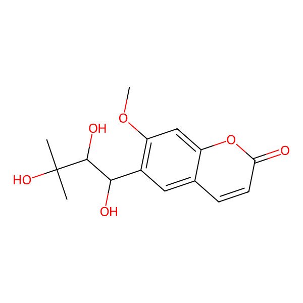 2D Structure of 7-Methoxy-6-(1,2,3-trihydroxy-3-methylbutyl)chromen-2-one
