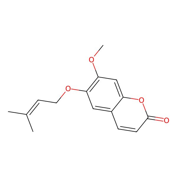 2D Structure of 7-Methoxy-6-(3-methylbut-2-enoxy)chromen-2-one