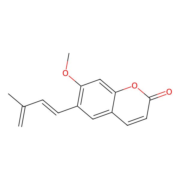 2D Structure of 7-Methoxy-6-(3-methylbuta-1,3-dienyl)chromen-2-one