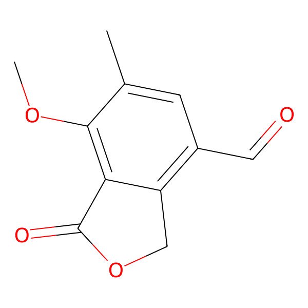 2D Structure of 7-methoxy-6-methyl-1-oxo-3H-2-benzouran-4-carbaldehyde