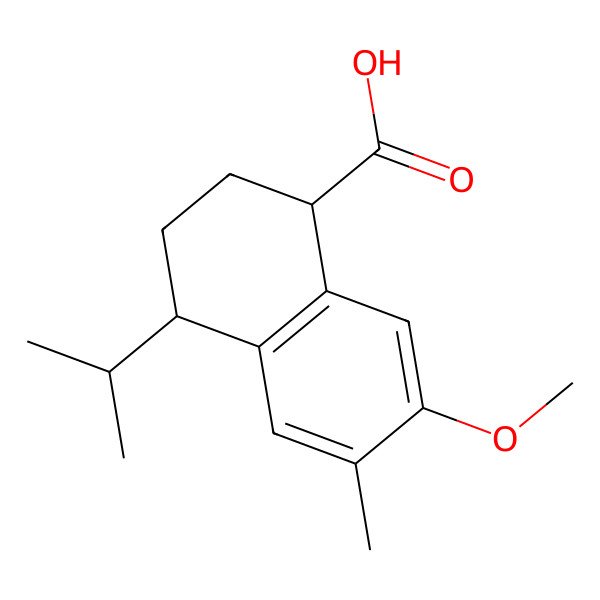 2D Structure of 7-Methoxy-6-methyl-4-propan-2-yl-1,2,3,4-tetrahydronaphthalene-1-carboxylic acid