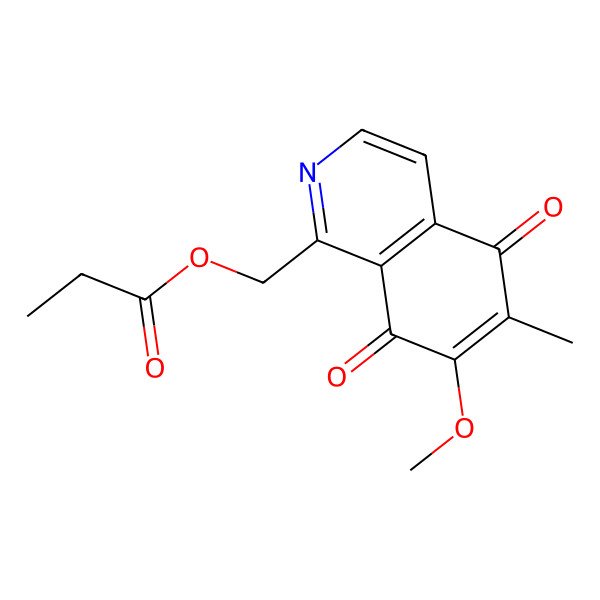 2D Structure of (7-Methoxy-6-methyl-5,8-dioxoisoquinolin-1-yl)methyl propanoate