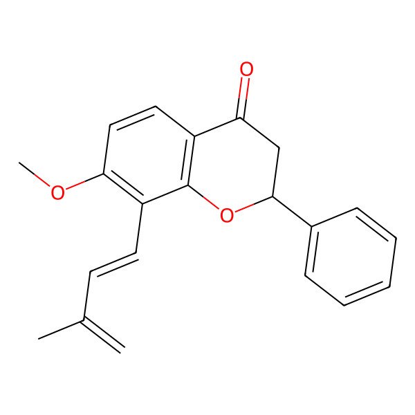 2D Structure of 7-Methoxy-8-(3-methylbutadienyl)-flavanone