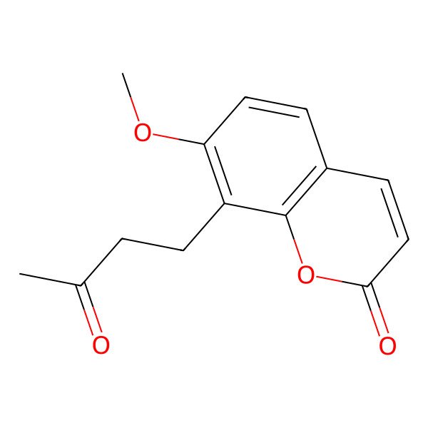 2D Structure of 7-Methoxy-8-(3-oxobutyl)chromen-2-one