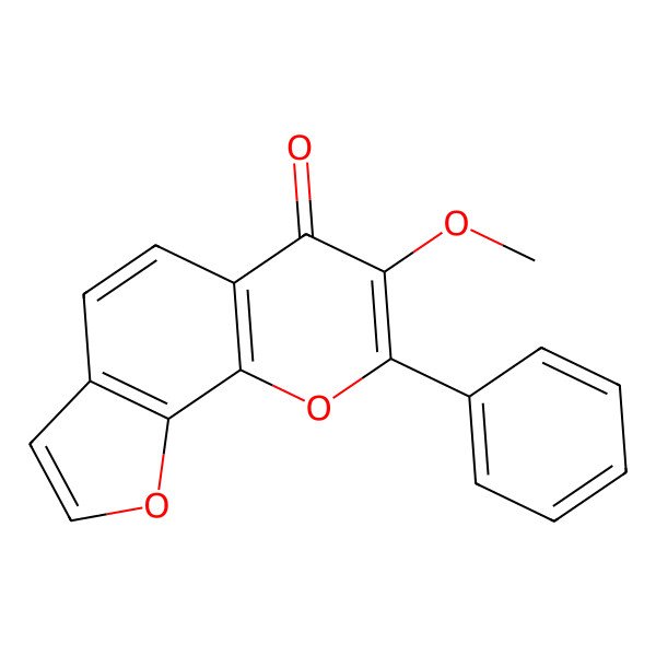 2D Structure of 7-Methoxy-8-phenylfuro[3,2-h]chromen-6-one