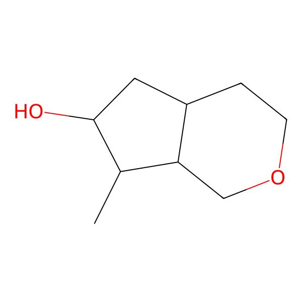 2D Structure of 7-Methyl-1,3,4,4a,5,6,7,7a-octahydrocyclopenta[c]pyran-6-ol