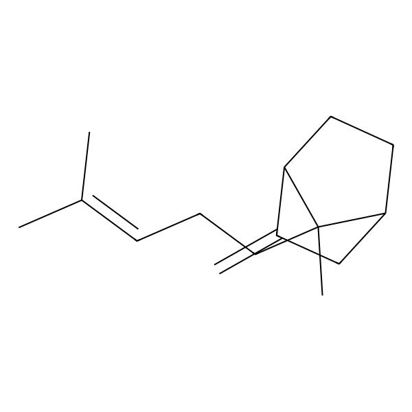 2D Structure of 7-Methyl-2-methylidene-7-(4-methylpent-3-enyl)bicyclo[2.2.1]heptane
