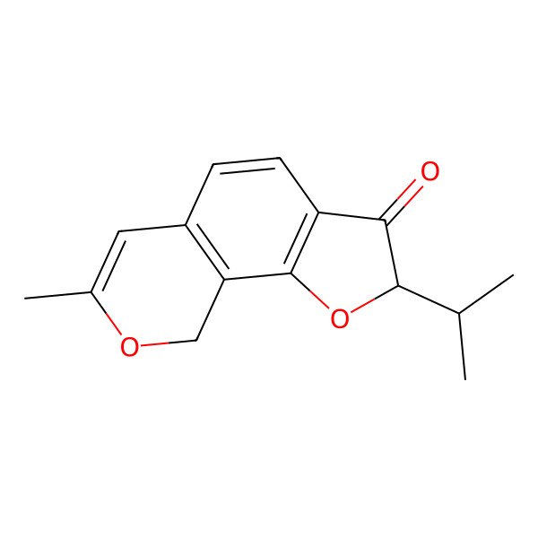 2D Structure of 7-methyl-2-propan-2-yl-9H-furo[3,2-h]isochromen-3-one