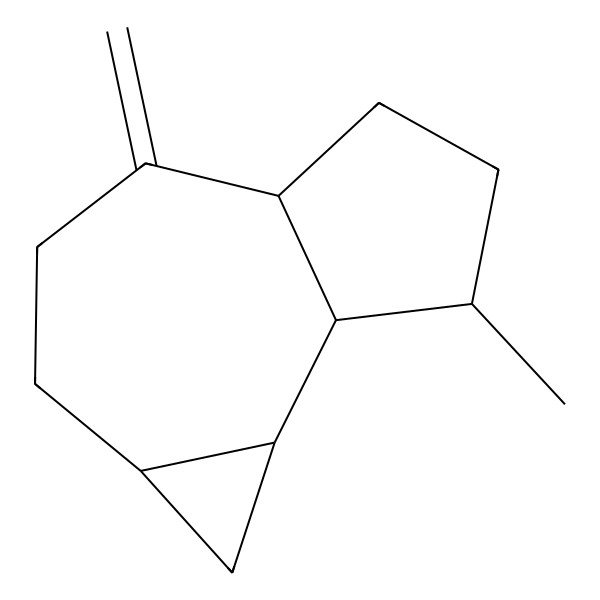 2D Structure of 7-Methyl-4-methylidene-1,1a,2,3,4a,5,6,7,7a,7b-decahydrocyclopropa[e]azulene