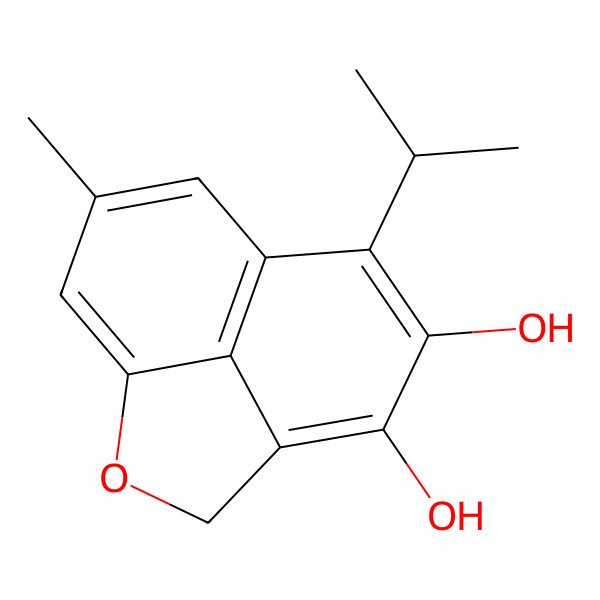 2D Structure of 7-Methyl-5-(1-methylethyl)-2H-naphtho(1,8-bc)furan-3,4-diol