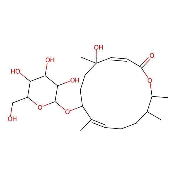2D Structure of 7-O-(alpha-glucosyl)-5,6-dihydrocineromycin B