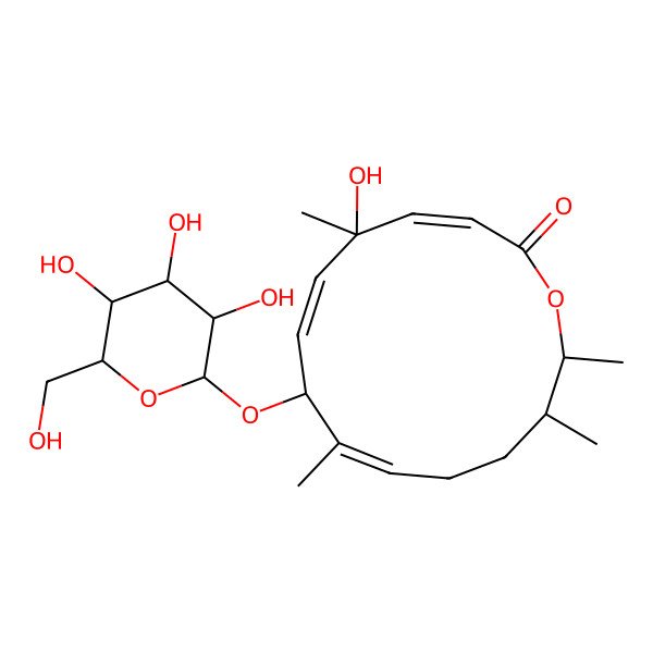 2D Structure of 7-O-(alpha-glucosyl)-cineromycin B