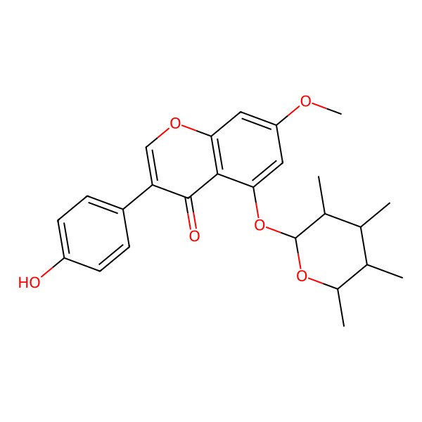 2D Structure of 7-O-methyl-5-O-alpha-L-rhamnopyranosylgenestein