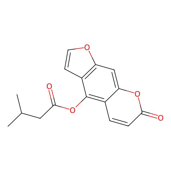 2D Structure of (7-Oxofuro[3,2-g]chromen-4-yl) 3-methylbutanoate