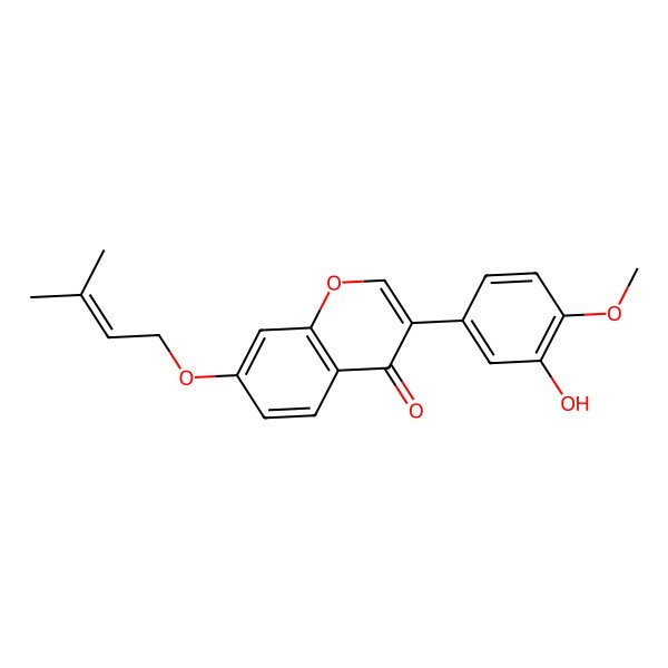 2D Structure of 7-Prenyloxy-3'-hydroxy-4'-methoxyisoflavone